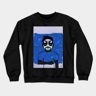 Mysterious NFT with a Chinese-themed MaleMask, Dark Eyes, and Expressive Gray Tones Crewneck Sweatshirt